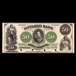 Canada, Ontario Bank, 50 dollars <br /> August 3, 1860