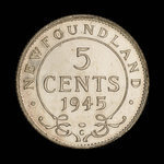 Canada, George VI, 5 cents : 1945