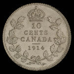 Canada, George V, 10 cents <br /> 1914