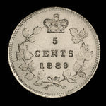 Canada, Victoria, 5 cents <br /> 1889