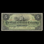 Canada, Bank of British Columbia, 5 dollars <br /> January 1, 1894