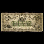 Canada, Bank of British North America, 5 dollars <br /> January 4, 1865