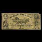 Canada, Commercial Bank of Canada, 1 dollar <br /> January 2, 1857