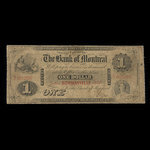 Canada, Bank of Montreal, 1 dollar <br /> January 2, 1857