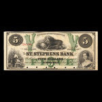 Canada, St. Stephen's Bank, 5 dollars <br /> July 1, 1860