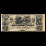 Canada, St. Stephen's Bank, 5 dollars <br /> June 1, 1852