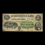 Canada, St. Stephen's Bank, 5 dollars <br /> May 1, 1863
