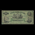Canada, Union Bank of Canada (The), 5 dollars <br /> June 1, 1893