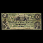 Canada, Bank of Upper Canada (York), 5 dollars <br /> July 5, 1859
