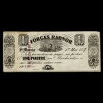 Canada, Forges Radnor, 1 dollar <br /> May 1, 1857