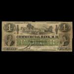 Canada, Commercial Bank of the Midland District, 4 dollars <br /> May 2, 1854