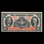 Canada, Dominion Bank, 5 dollars <br /> January 2, 1935
