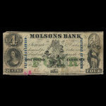 Canada, Molsons Bank, 4 dollars <br /> October 1, 1855