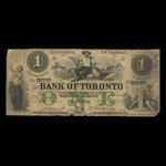Canada, Bank of Toronto (The), 1 dollar <br /> July 2, 1859