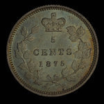 Canada, Victoria, 5 cents : 1875