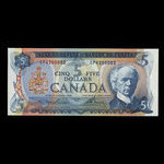 Canada, Bank of Canada, 5 dollars <br /> 1972