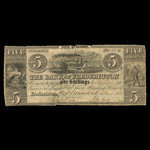 Canada, Bank of Fredericton, 5 shillings <br /> March 6, 1838