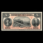 Canada, Dominion of Canada, 5 dollars <br /> July 2, 1906