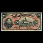 Canada, Home Bank of Canada, 5 dollars <br /> March 1, 1920