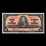 Canada, Bank of Canada, 2 dollars <br /> January 2, 1937