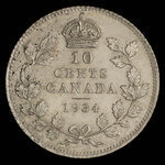 Canada, George V, 10 cents <br /> 1934