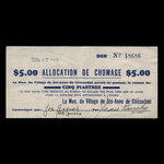 Canada, Village of Ste-Anne de Chicoutimi, 5 dollars <br /> February 29, 1940