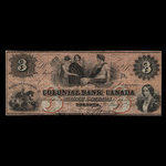 Canada, Colonial Bank of Canada, 3 dollars <br /> May 4, 1859