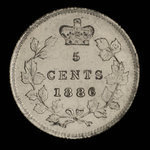 Canada, Victoria, 5 cents <br /> 1886