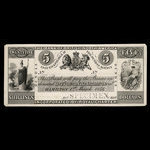 Canada, Bank of British North America, 5 dollars : March 1, 1856