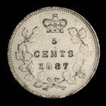 Canada, Victoria, 5 cents <br /> 1887