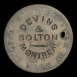 Canada, Devins & Bolton, no denomination <br /> 1867