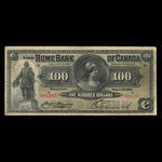Canada, Home Bank of Canada, 100 dollars <br /> March 1, 1917