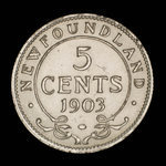 Canada, Edward VII, 5 cents <br /> 1903