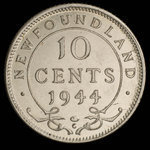 Canada, George VI, 10 cents <br /> 1944