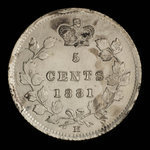 Canada, Victoria, 5 cents <br /> 1881