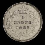 Canada, Victoria, 5 cents <br /> 1882