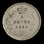Canada, Victoria, 5 cents <br /> 1891