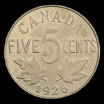 Canada, George V, 5 cents <br /> 1926
