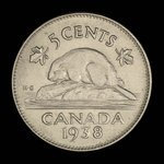 Canada, George VI, 5 cents <br /> 1938