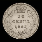 Canada, Victoria, 10 cents <br /> 1881