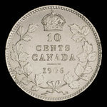 Canada, Edward VII, 10 cents <br /> 1906