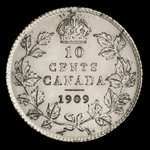 Canada, Edward VII, 10 cents <br /> 1909