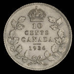 Canada, George V, 10 cents <br /> 1936