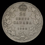 Canada, Edward VII, 25 cents <br /> 1908
