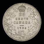 Canada, George V, 25 cents <br /> 1936