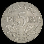 Canada, George V, 5 cents <br /> 1931