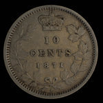 Canada, Victoria, 10 cents <br /> 1871