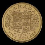 Canada, George V, 5 dollars <br /> 1912
