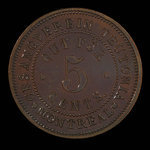 Canada, Gesangverein Teutonia, 5 cents <br /> 1888