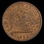 Canada, Bank of Upper Canada (York), 1 penny : 1854